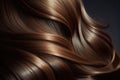 Beautiful healthy shiny hair texture with highlighted golden streaks. AI Generation Royalty Free Stock Photo