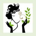 Beautiful healthy woman icon Royalty Free Stock Photo