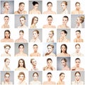 Beautiful, healthy and young female portraits collection Royalty Free Stock Photo