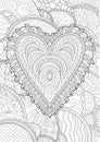 Beautiful heart for coloring book