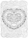 Beautiful heart for coloring book