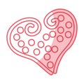 Beautiful heart dotted drawing icon