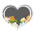 Beautiful heart with flowers on a white background