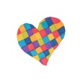 Beautiful heart in rainbow colors drawn in watercolor markers on Royalty Free Stock Photo