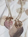 Beautiful heart shape and round shape pendent of friends chain