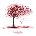 Beautiful heart shape tree valentines day card design Royalty Free Stock Photo