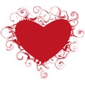 Beautiful heart with swirls Royalty Free Stock Photo