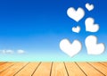 Beautiful hearts on Blue Sky