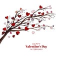 Beautiful hearts tree valentines day card design