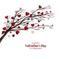 Beautiful hearts tree valentines day card design Royalty Free Stock Photo