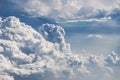 Beautiful Heavenly Bursts of Clouds in Blue Sunny Sky like Atom Bomb Explosion Royalty Free Stock Photo