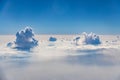 Beautiful Heavenly Bursts of Clouds in Blue Sunny Sky like Atom Bomb Explosion Royalty Free Stock Photo