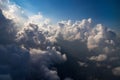 Beautiful Heavenly Bursts of Clouds in Blue Sunny Sky like Atom Bomb Explosion Royalty Free Stock Photo