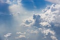 Beautiful Heavenly Bursts of Clouds in Blue Sunny Sky like Atom Bomb Explosion Royalty Free Stock Photo