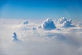 Beautiful Heavenly Bursts of Clouds in Blue Sunny Sky like Atom Bomb Explosion Royalty Free Stock Photo