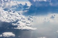 Beautiful Heavenly Bursts of Clouds in Blue Sunny Sky like Atom Bomb Explosion Royalty Free Stock Photo