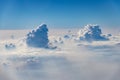 Beautiful Heavenly Bursts of Clouds in Blue Sunny Sky like Atom Bomb Explosion Royalty Free Stock Photo