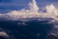 Beautiful heavenly landscape. Clouds float across the sky. Royalty Free Stock Photo