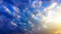 Beautiful heavenly landscape with the sun in the clouds Royalty Free Stock Photo