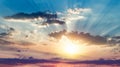 Beautiful heavenly landscape with the sun in the clouds Royalty Free Stock Photo