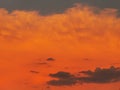 Beautiful heavy clouds at sunset