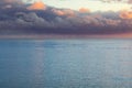 Beautiful heavy purple clouds over the sea