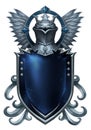 Beautiful heraldic shield with helm crest illustration