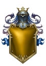 Beautiful heraldic shield with helm crest illustration