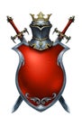 Beautiful heraldic shield with helm crest illustration