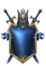Beautiful heraldic shield with helm crest illustration