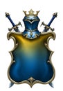 Beautiful heraldic shield with helm crest illustration