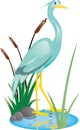 Beautiful heron cartoon