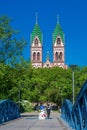 Beautiful Herz-Jesu or Heart of Jesus church in Freiburg im Breisgau city. Baden-Wuerttemberg, Germany, Europe
