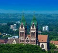 Beautiful Herz-Jesu or Heart of Jesus church in Freiburg im Breisgau city. Baden-Wuerttemberg, Germany, Europe Royalty Free Stock Photo