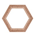 Beautiful hexagonal frame isolated on a white background