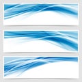 Beautiful hi-tech blue header footer swoosh Royalty Free Stock Photo