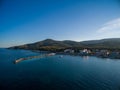 Beautiful high angle shot of a beach in Lesbos, Greece