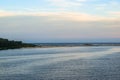 Beautiful high angle view of the coast of the sea during the sunset