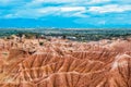 Beautiful high angle view of the red rocks in the Tatacoa Desert, Colombia Royalty Free Stock Photo