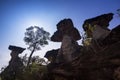 Beautiful high cliff sculpture characteristic natural style in Ubonratchathani Northeast Thailand