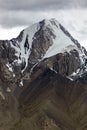 Beautiful high mountain with rocks, snowfields, glaciers and rocky scree Royalty Free Stock Photo