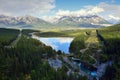 Beautiful high mountains of the Canadian Rockies reflecting in an alpine lake along the Icefields Parkway between Banff and Jasper Royalty Free Stock Photo