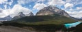 Beautiful high mountains and turquoise Moraine lake Royalty Free Stock Photo