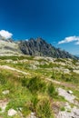 Beautiful High Tatras mountains in Slovakia - view near Zbojnicka chata hut in Velka Studena dolina valley Royalty Free Stock Photo