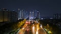 Beautiful highway near Wisma Atlet building Royalty Free Stock Photo