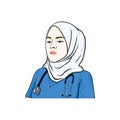 Beautiful Hijab Nurse Illustration, Vector Design