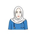 Beautiful Hijab Nurse Illustration, Vector Design