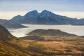 Beautiful hill and mountain and river landscape, Tromso, Norther Royalty Free Stock Photo