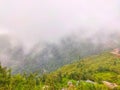 Beautiful hill seen  in dharmshala, himachal pradesh,nadii seen,forest on the hill Royalty Free Stock Photo