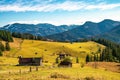 Beautiful hills covered with colorful autumn trees Royalty Free Stock Photo